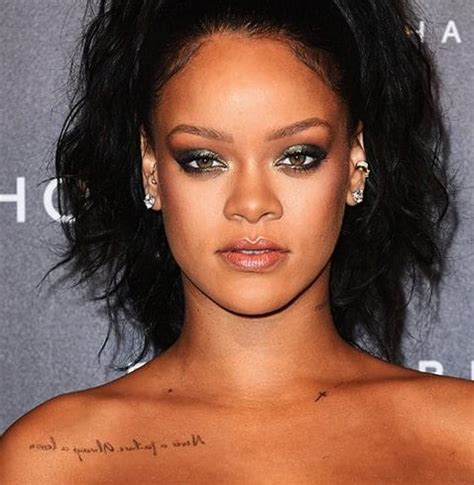 rihanna collarbone tattoo